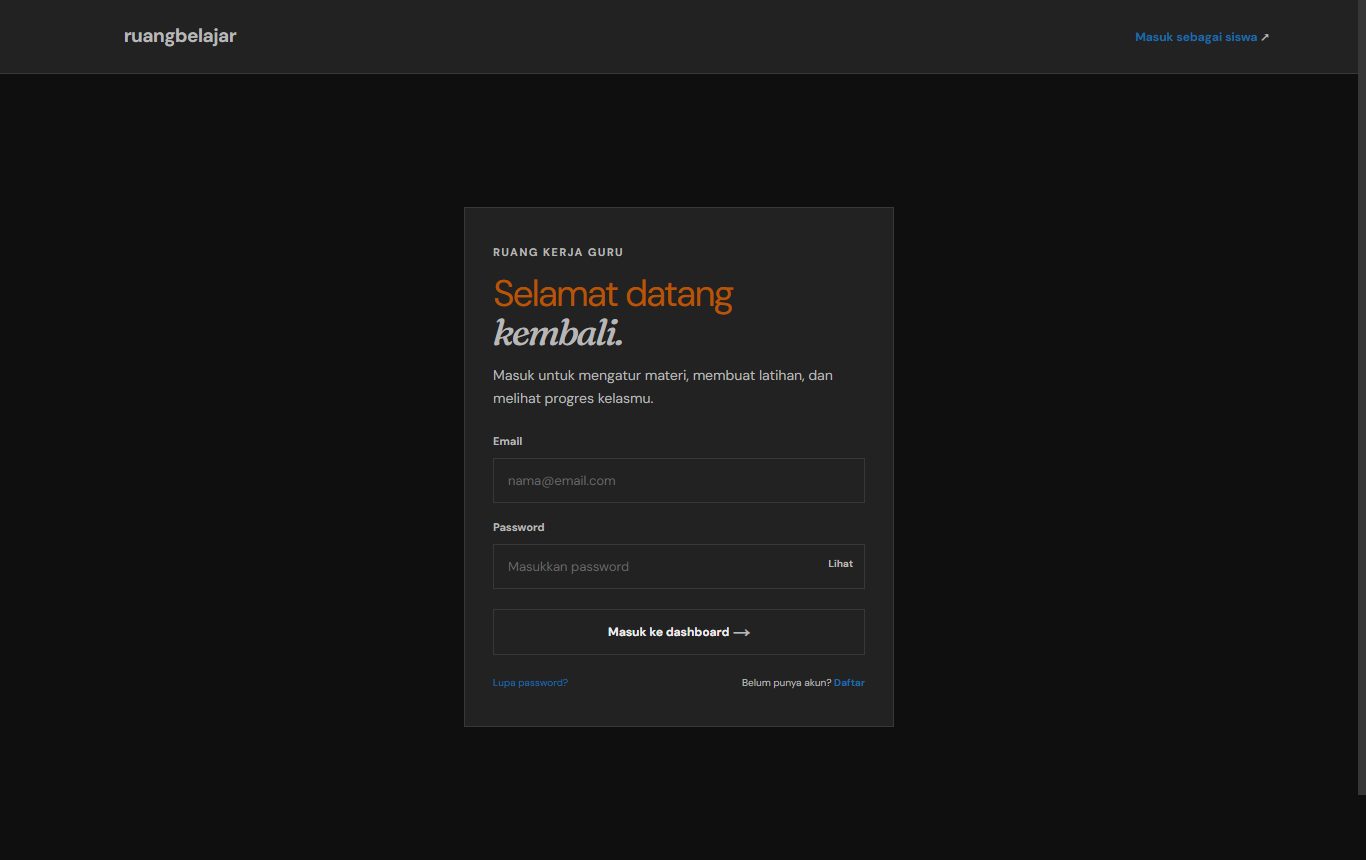 Halaman login guru dengan kolom email dan password
